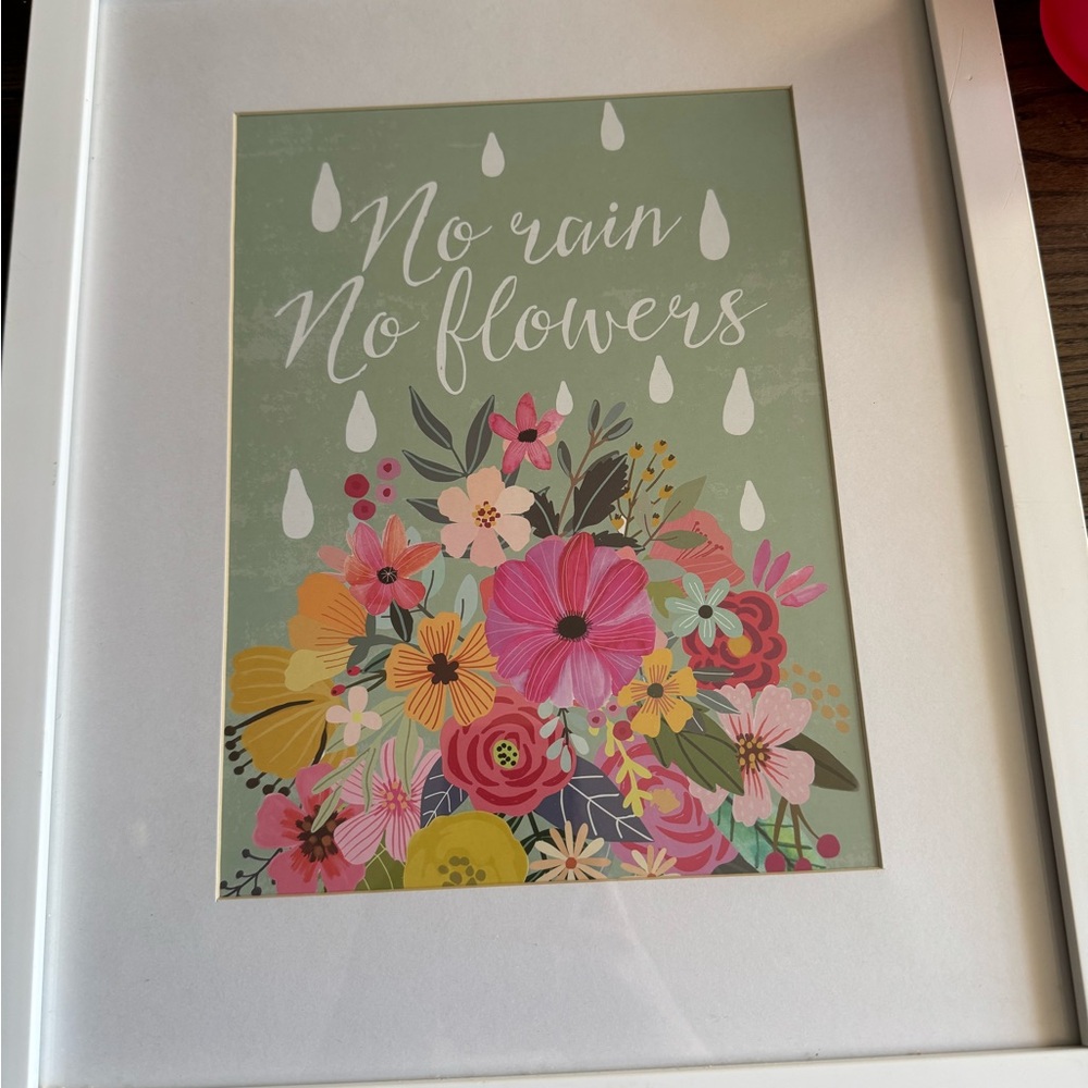 Floral Art Print with Inspirational Quote